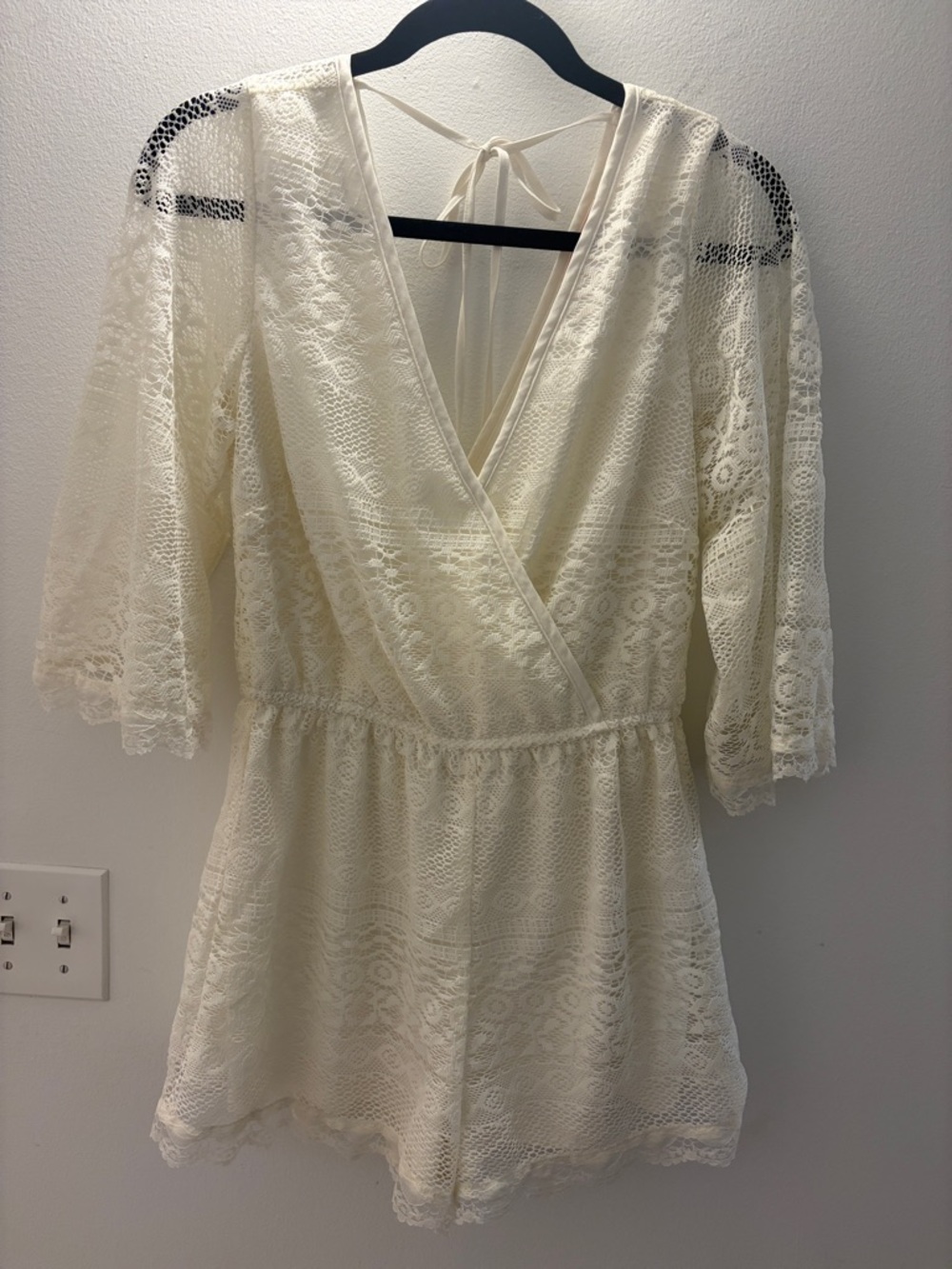 Band of Gypsies Cream Lace Romper